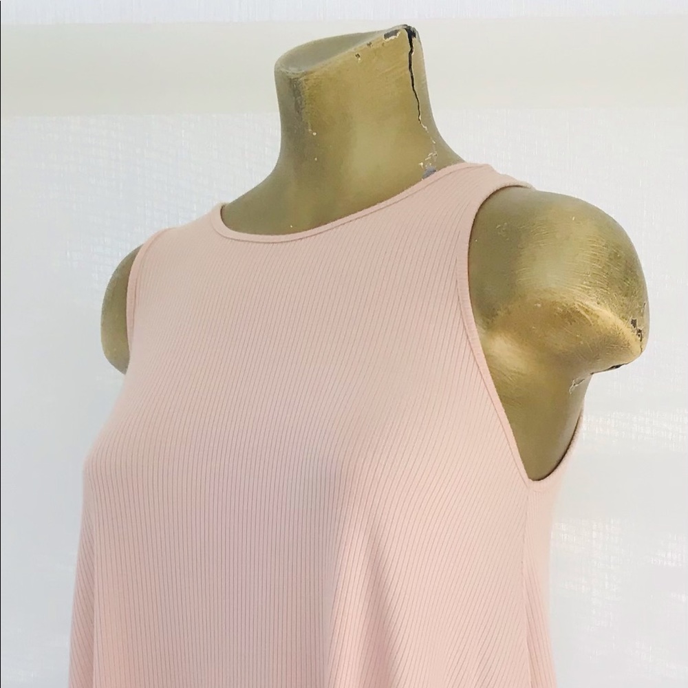 CHAMPAGNE Stretch Ribbed Knit SWING DRESS Medium - Picture 3 of 9